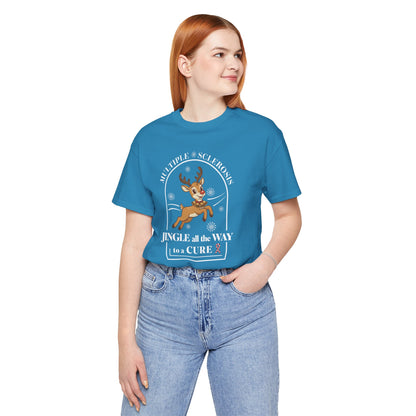 Jingle All The Way To A Cure For MS T-Shirt | Multiple Sclerosis Christmas Tee