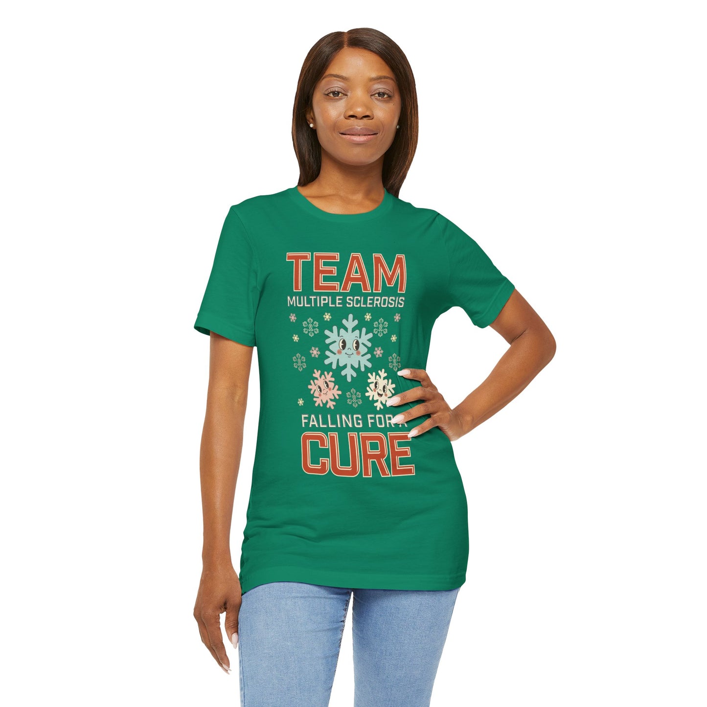 Falling for a Cure Team Tee- Adult Multiple Sclerosis Awareness, Charity Shirt, Unisex, Gift for Supporters, Fundraising Apparel