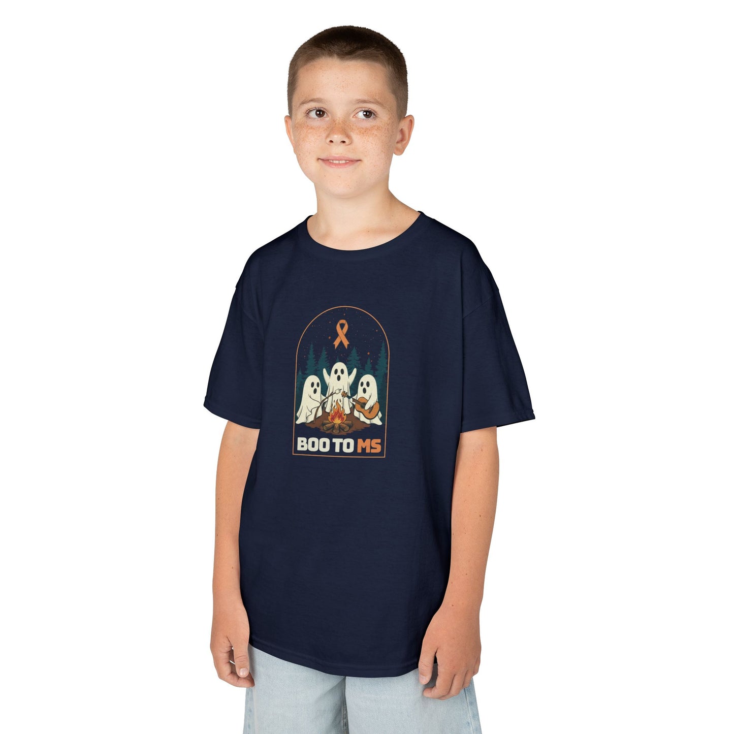 Kids Cute Boo to MS - Unisex Tee Kids for Halloween and Multiple Sclerosis Awareness