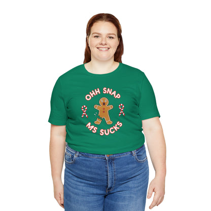 Cute Gingerbread Oh Snap! MS Sucks Unisex Adult Tee, Multiple Sclerosis Awareness, Charity Shirt, Unisex, Gift for Supporters, Fundraising Apparel