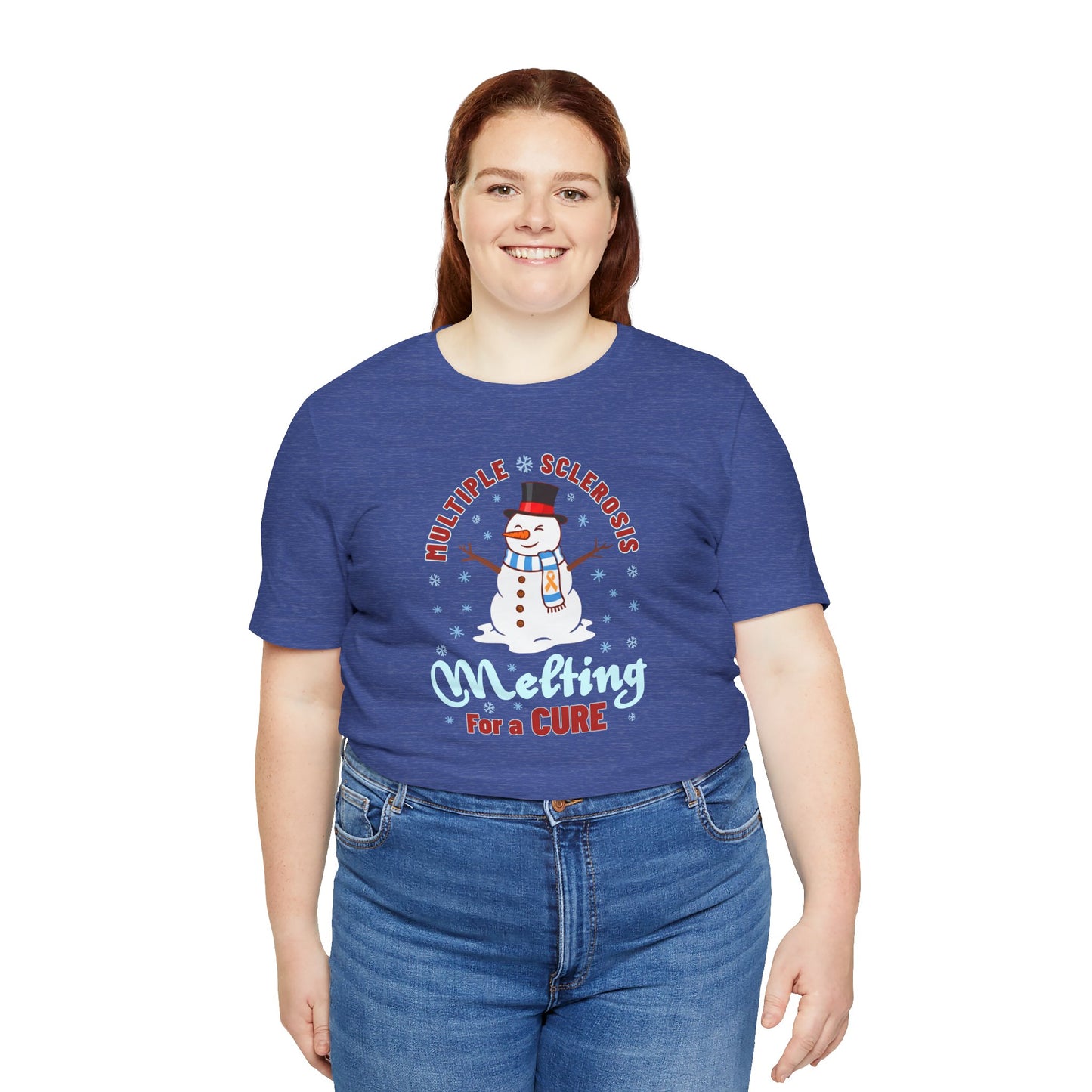 Snowman Melting for a Cure Team Adult Unisex Tee, Multiple Sclerosis Awareness, Charity Shirt, Unisex, Gift for Supporters, Fundraising Apparel