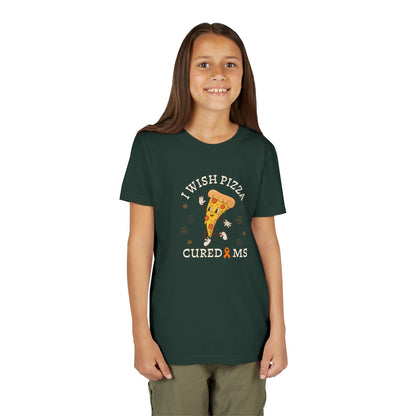 Youth I Wish Pizza CURED MS Short Sleeve Tee for Multiple Sclerosis Awareness