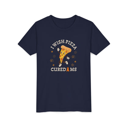 Youth I Wish Pizza CURED MS Short Sleeve Tee for Multiple Sclerosis Awareness