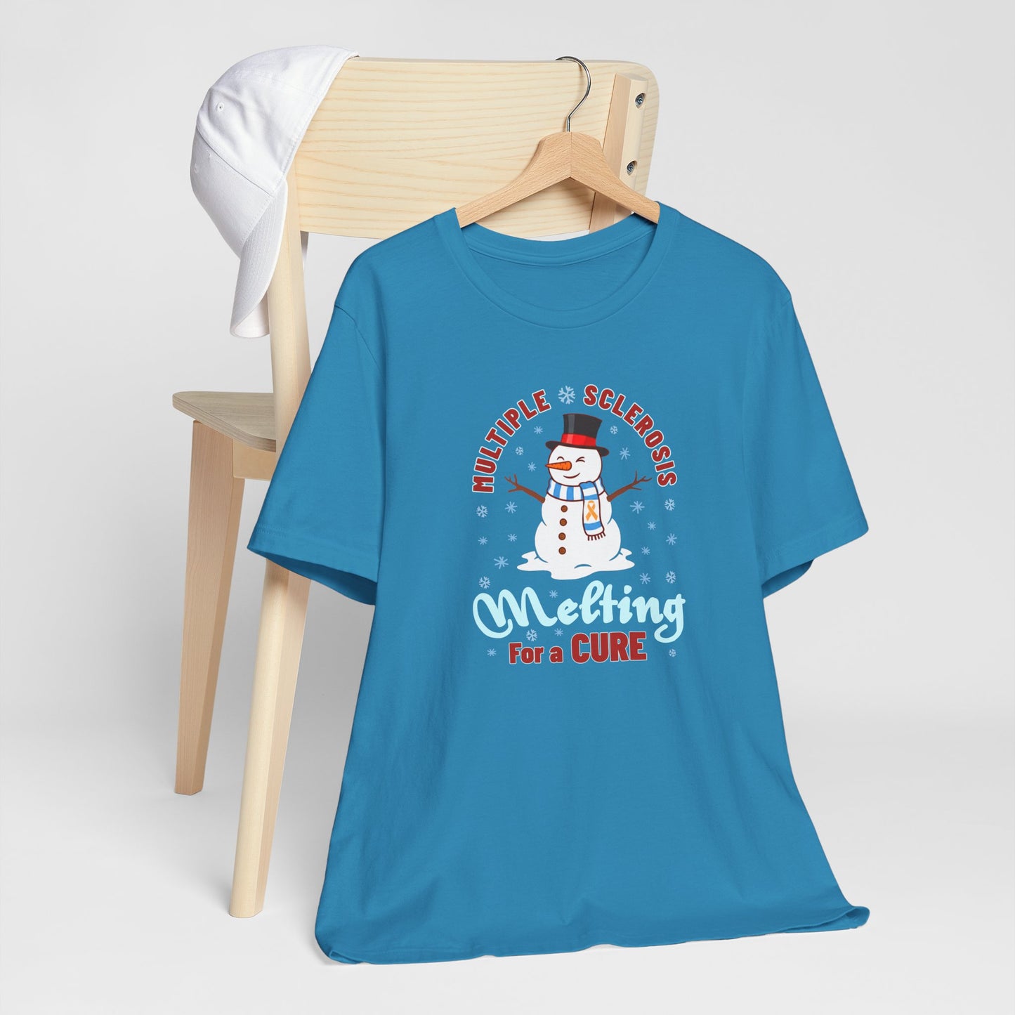 Snowman Melting for a Cure Team Adult Unisex Tee, Multiple Sclerosis Awareness, Charity Shirt, Unisex, Gift for Supporters, Fundraising Apparel