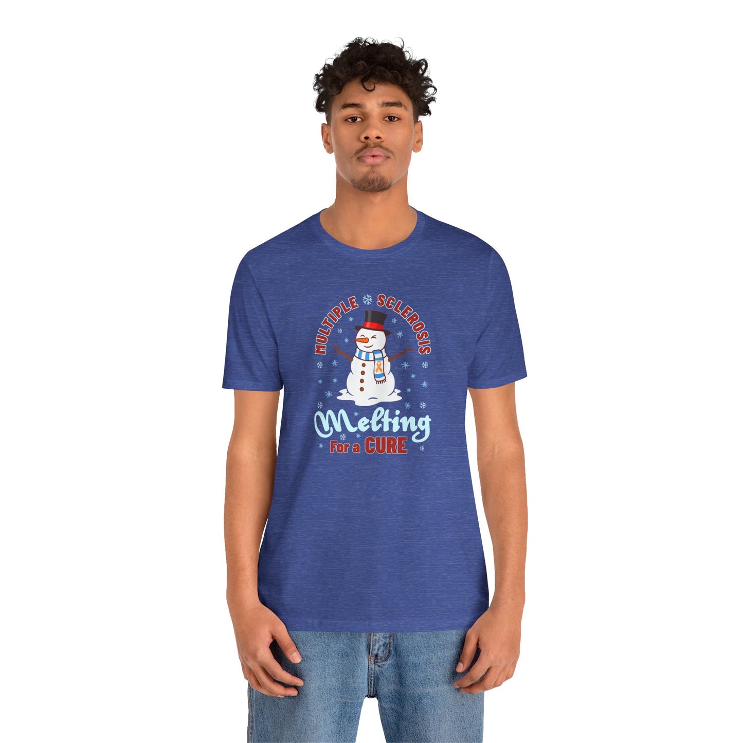 Snowman Melting for a Cure Team Adult Unisex Tee, Multiple Sclerosis Awareness, Charity Shirt, Unisex, Gift for Supporters, Fundraising Apparel