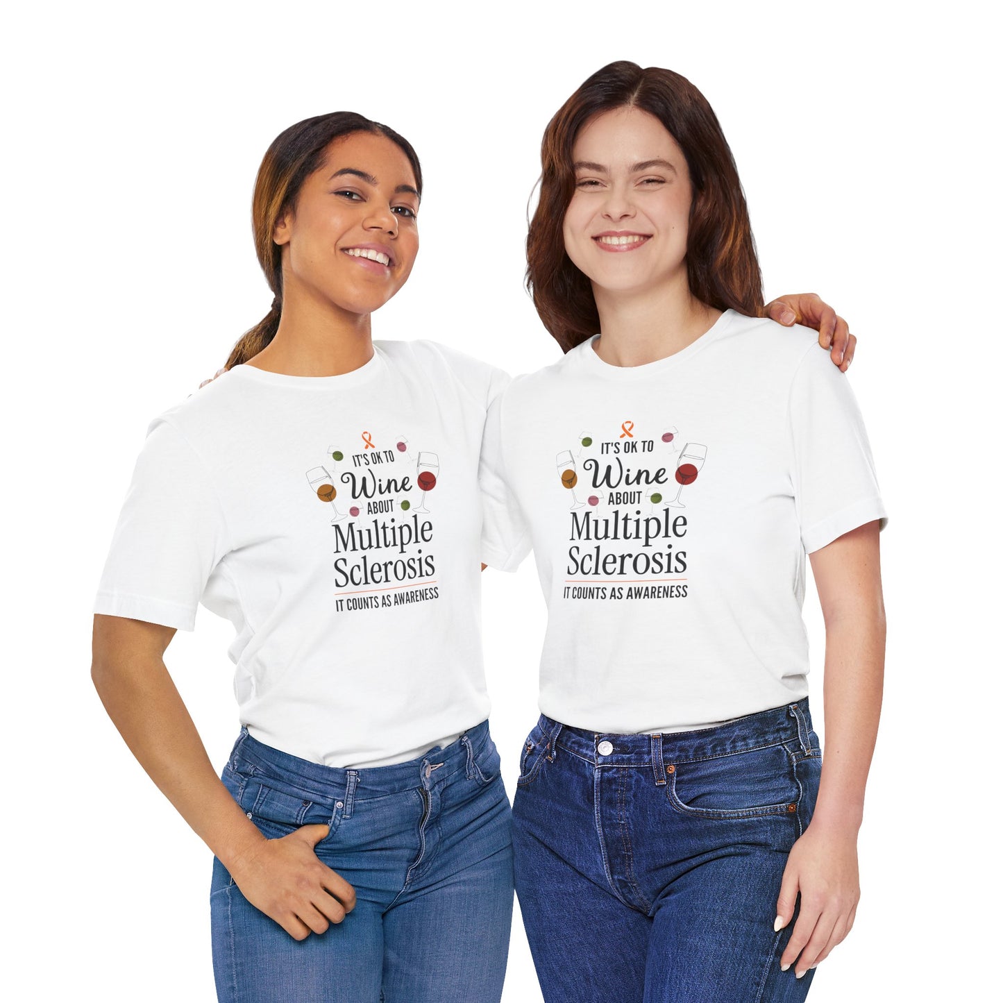 "Wine About Multiple Sclerosis It Counts As Awareness" T-Shirt, Charity Shirt, Unisex, Gift for Supporters, Fundraising Apparel