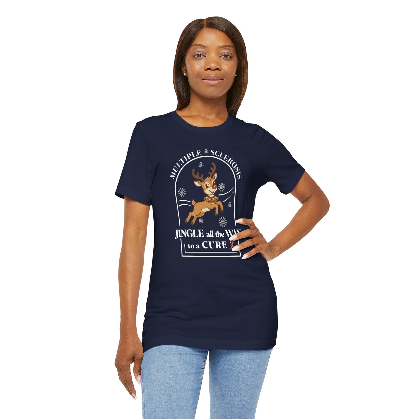 Jingle All The Way To A Cure For MS T-Shirt | Multiple Sclerosis Christmas Tee