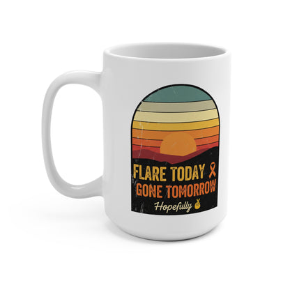 Mug 15oz Flare Today Gone Tomorrow Crossing Fingers - MS Awareness