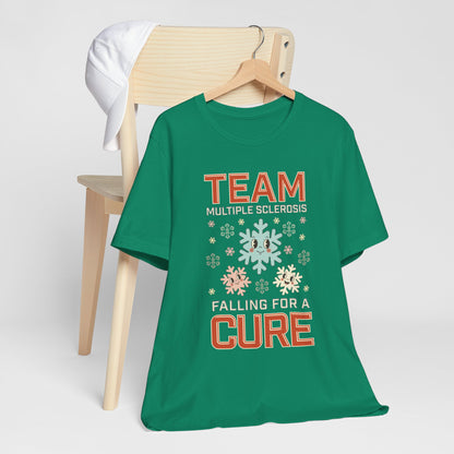 Falling for a Cure Team Tee- Adult Multiple Sclerosis Awareness, Charity Shirt, Unisex, Gift for Supporters, Fundraising Apparel